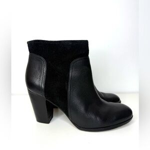 Kate Spade Black Suede and Leather Heeled Ankle Boot Bootie Women’s 7.5 Classic